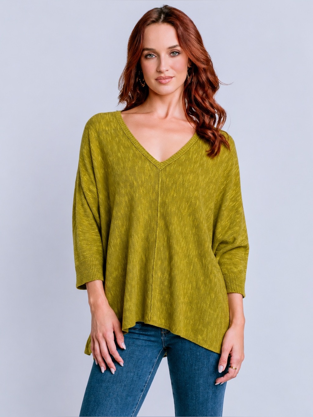 Eileen Fisher Organic Linen and Cotton Blend V-Neck Blouse Mustard Size M